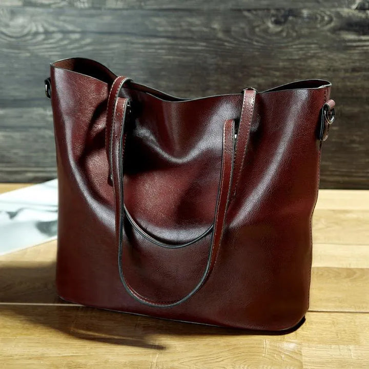 Nicole - Vintage leather shoulder handbag